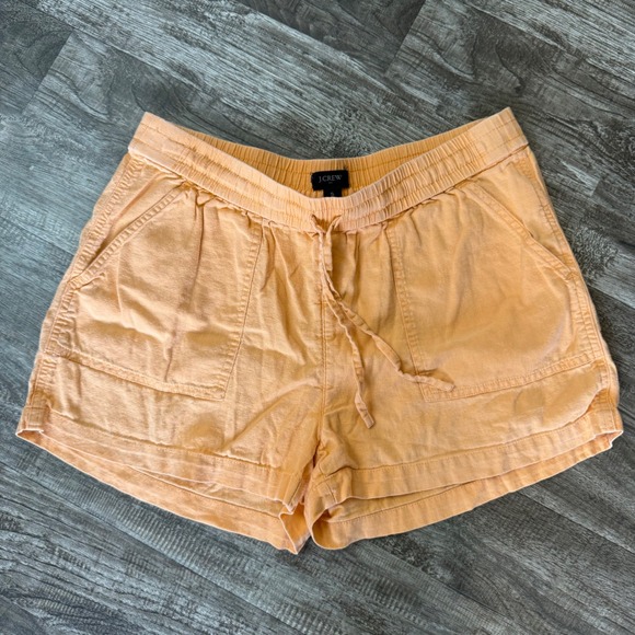 J.Crew Linen Blend‎ Shorts Drawstring Waist Casual Summer Pockets Orange Size S - Picture 5 of 10